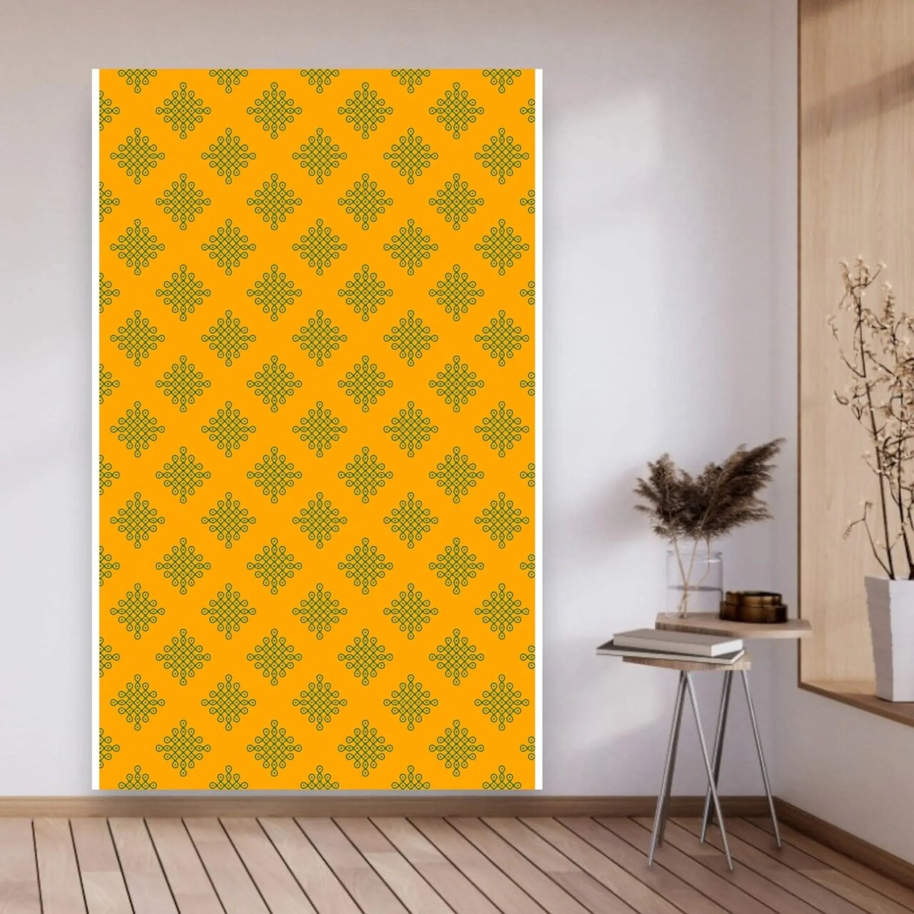 Kolam Rangoli Backdrop Indian Traditional Cloth Backdrop Photo Decor Banner Pooja Room Decor Decorative Cloth Dot Kolam Backdrop for Diwali Ganesha Puja Wedding Housewarming Gift